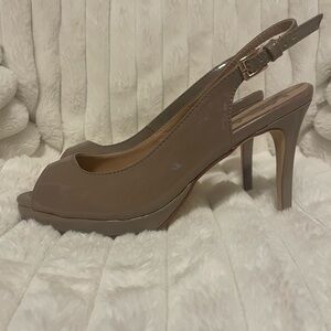 YDN Taupe Open Toe High Heels